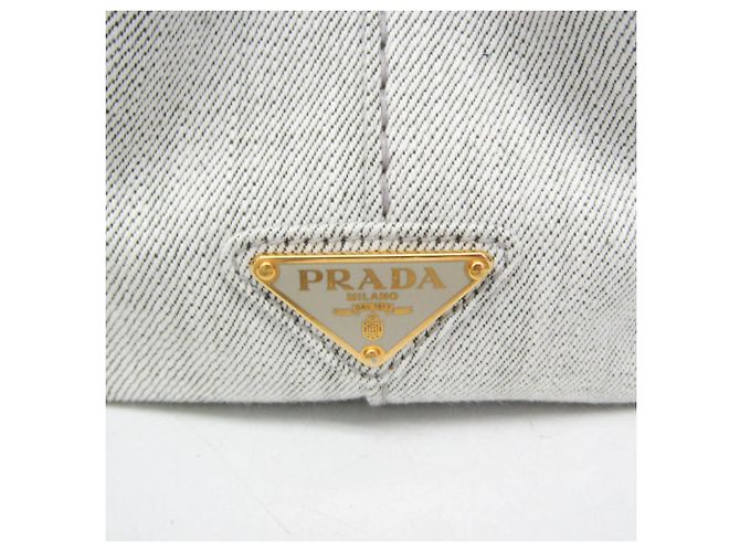 Borsa Prada Canapa Flower Corsage Denim Bianco - vista 13