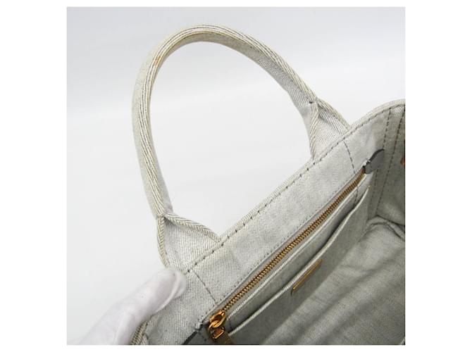 Borsa Prada Canapa Flower Corsage Denim Bianco - vista 15