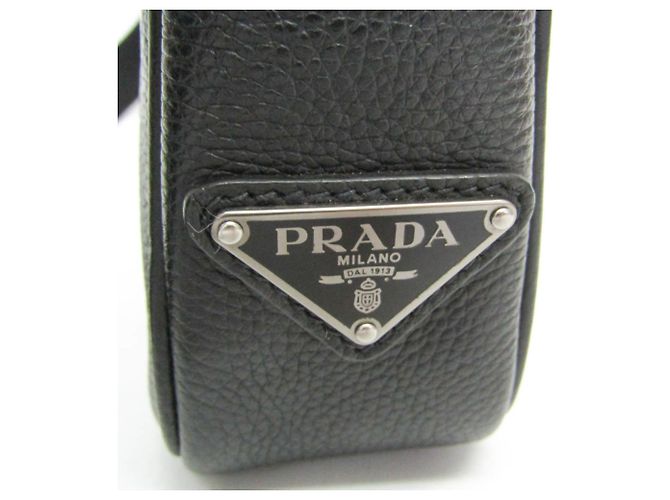Borsa a tracolla in pelle Prada TORO 2VH012 Nero - vista 11
