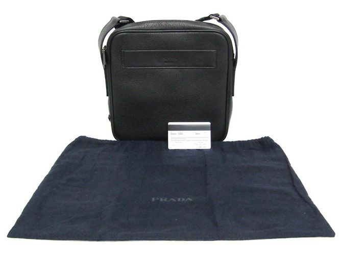 Borsa a tracolla in pelle Prada TORO 2VH012 Nero - vista 2