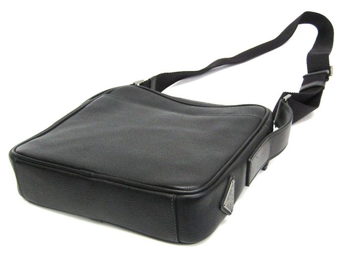 Borsa a tracolla in pelle Prada TORO 2VH012 Nero - vista 3