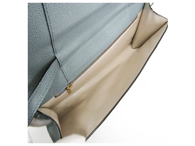 Borsa a tracolla in pelle da donna Valextra Scala Large Blu chiaro - vista 3