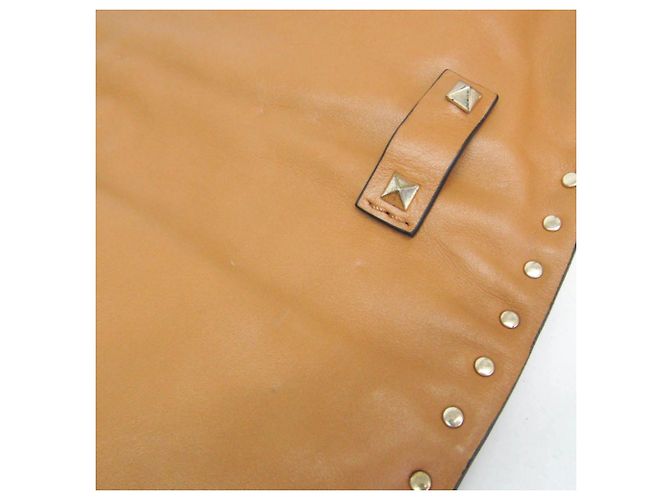 Borsa a tracolla in pelle da donna Valentino Garavani Lockstuds Cammello - vista 10