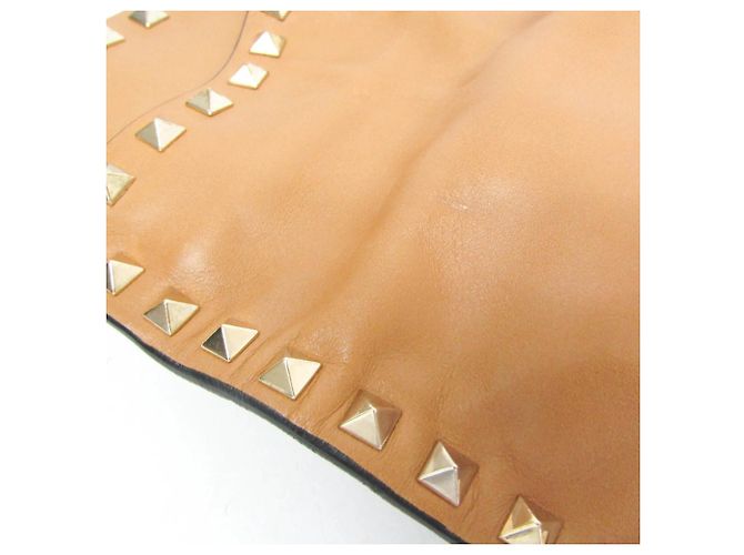 Borsa a tracolla in pelle da donna Valentino Garavani Lockstuds Cammello - vista 11