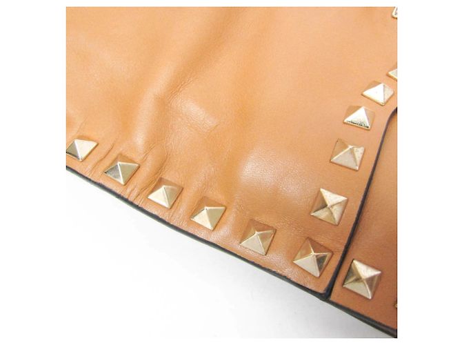 Borsa a tracolla in pelle da donna Valentino Garavani Lockstuds Cammello - vista 12