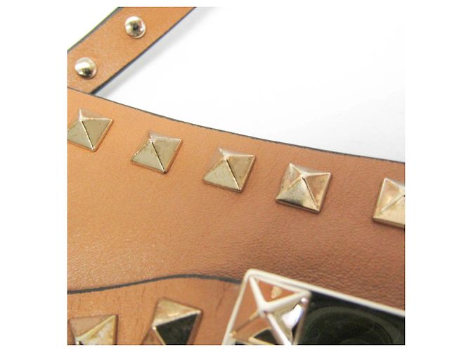 Borsa a tracolla in pelle da donna Valentino Garavani Lockstuds Cammello - vista 14