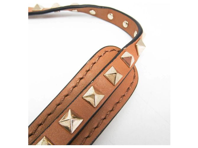 Borsa a tracolla in pelle da donna Valentino Garavani Lockstuds Cammello - vista 16