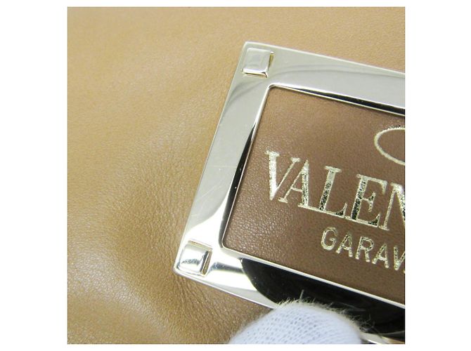 Borsa a tracolla in pelle da donna Valentino Garavani Lockstuds Cammello - vista 17