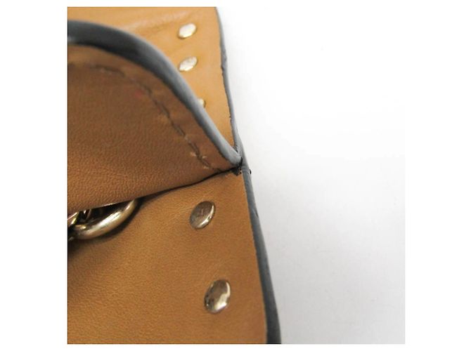 Borsa a tracolla in pelle da donna Valentino Garavani Lockstuds Cammello - vista 18
