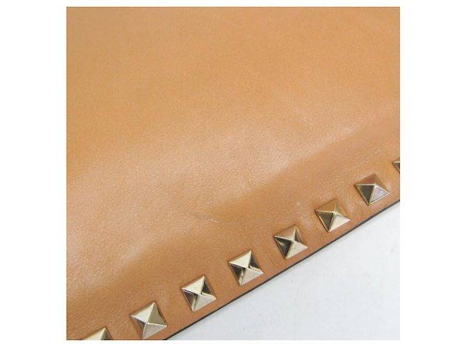Borsa a tracolla in pelle da donna Valentino Garavani Lockstuds Cammello - vista 7