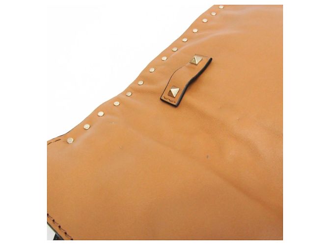 Borsa a tracolla in pelle da donna Valentino Garavani Lockstuds Cammello - vista 8