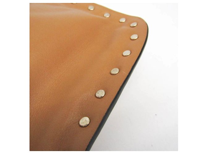 Borsa a tracolla in pelle da donna Valentino Garavani Lockstuds Cammello - vista 9