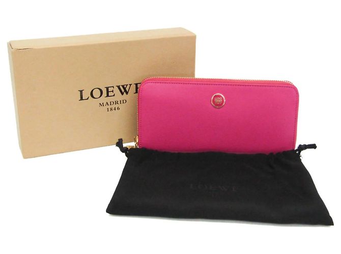 Cartera grande con cremallera de cuero para mujer Loewe Rosa - vista 2