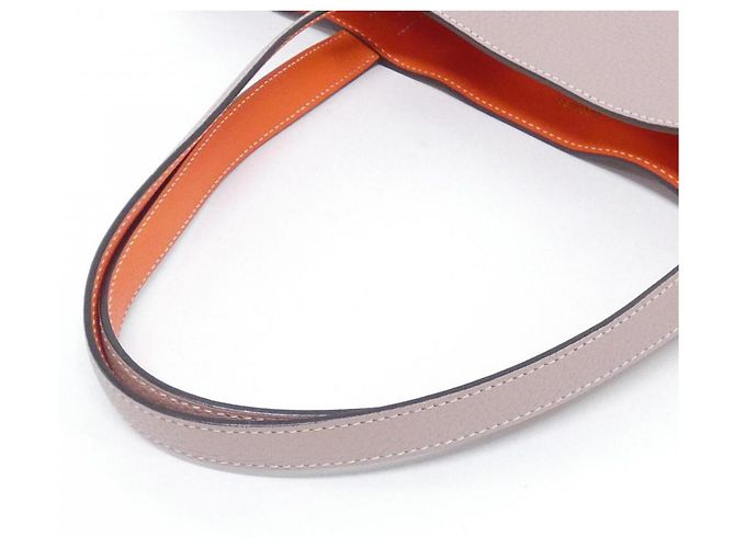 Hermès Borsa Hermes Double Sens 45cm Beige Arancione - vista 5