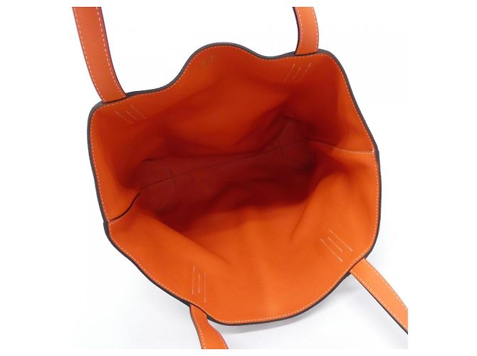 Hermès Borsa Hermes Double Sens 45cm Beige Arancione - vista 6