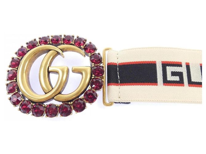 Gucci 499636 Standard Gürtel Schwarz Rot Beige - Ansicht 2