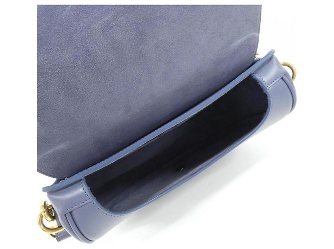 Borsa a Spalla Christian Dior Bobby Medium Blu - vista 6