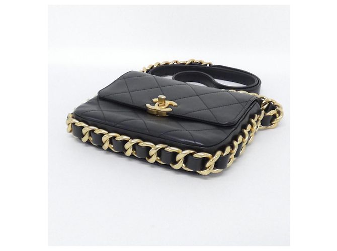 Borsa a tracolla Chanel AS2831 in pelle di vitello nera Nero - vista 3