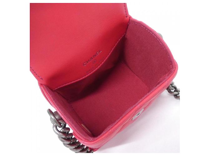 Borsa a tracolla in pelle rosa Chanel AS1348 - vista 7