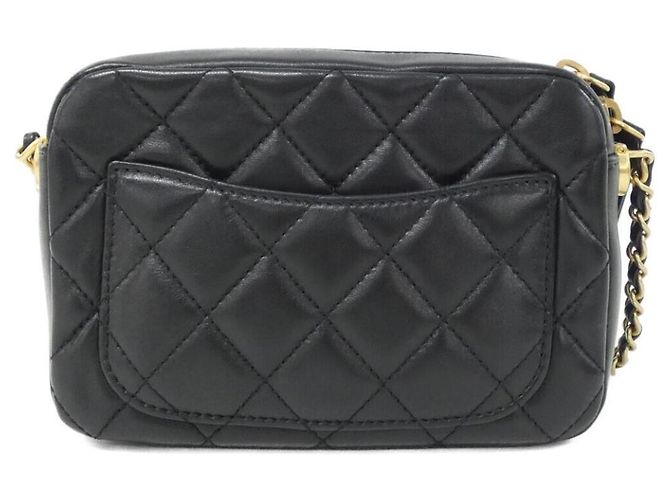 Borsa a tracolla Chanel AS3258 in pelle di agnello nera Nero - vista 2