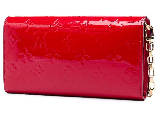Portafoglio con catena Louis Vuitton Monogram Vernis Rosso - vista 2