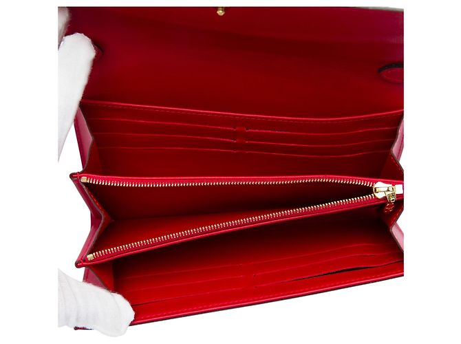 Portafoglio con catena Louis Vuitton Monogram Vernis Rosso - vista 4