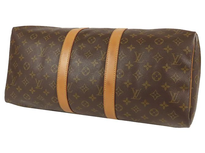 Louis Vuitton Marrone Monogram Keepall 45 - vista 3
