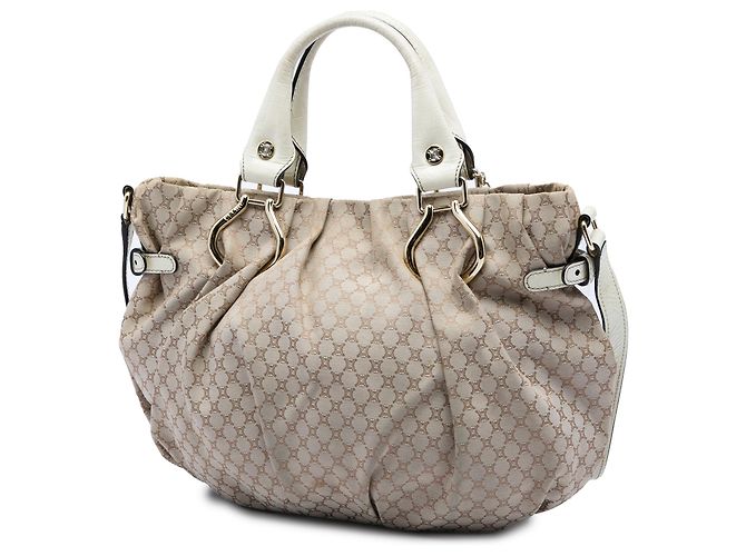 Céline Borsa a tracolla Celine in tela Macadam beige - vista 2