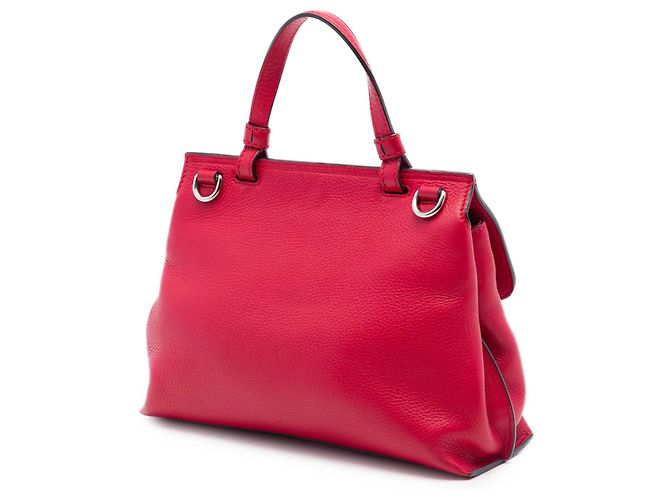 Borsa Gucci Red Small Calfskin Bamboo Daily Rosso - vista 2