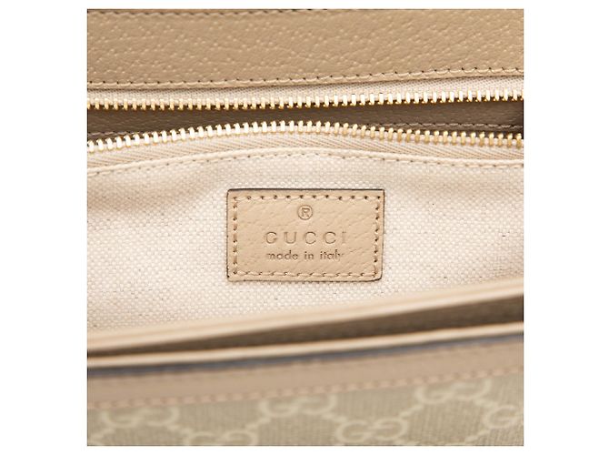 Borsa a tracolla Gucci Beige Medium GG Supreme Horsebit 1955 - vista 5