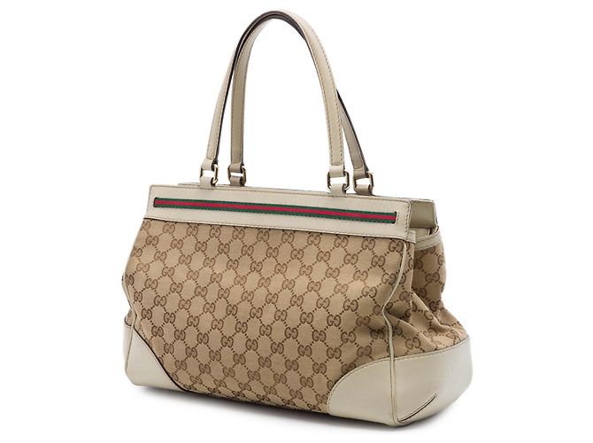 Gucci Mayfair Tote aus beigem GG Canvas - Ansicht 2