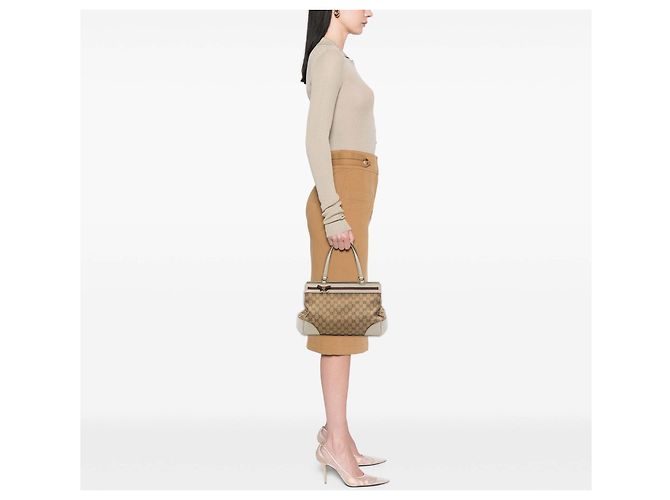 Gucci Mayfair Tote aus beigem GG Canvas - Ansicht 7