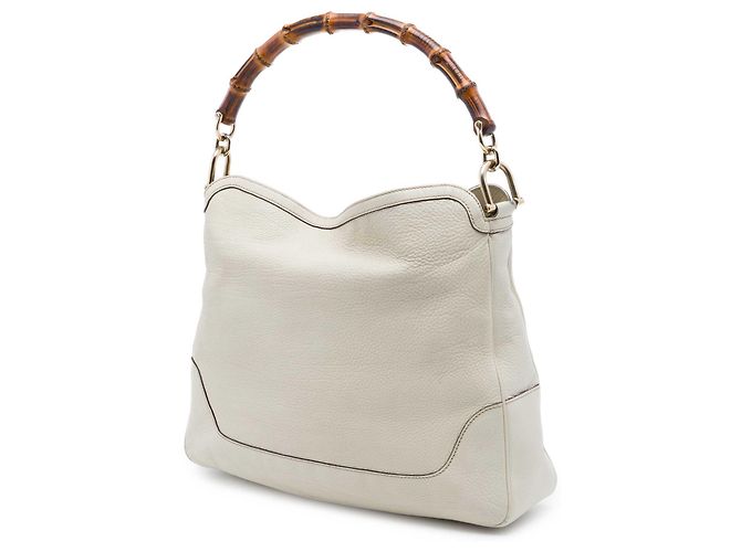Borsa Diana in pelle di vitello bianca con manico in bambù Gucci Bianco - vista 2