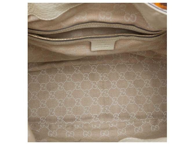 Borsa Diana in pelle di vitello bianca con manico in bambù Gucci Bianco - vista 4