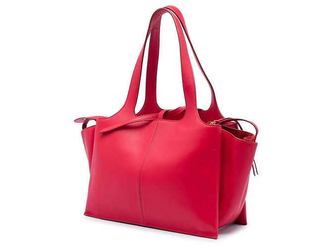 Céline Tote trifold de couro pequeno vermelho Celine - vista 2