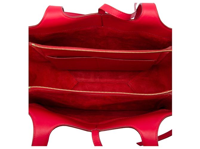 Céline Tote trifold de couro pequeno vermelho Celine - vista 4
