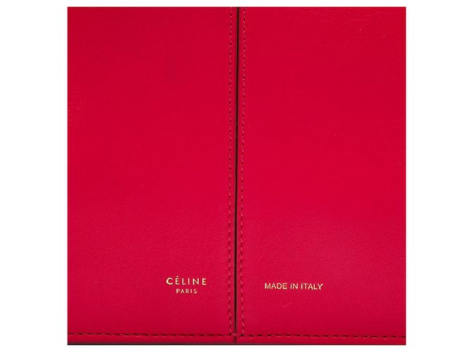 Céline Tote trifold de couro pequeno vermelho Celine - vista 5