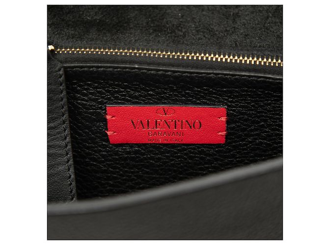 Borsa a tracolla Valentino Rockstud in pelle di vitello a grana piccola nera Nero - vista 5
