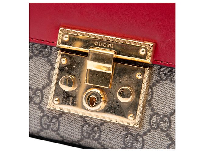 Gucci Beige Small GG Supreme Padlock Crossbody - vista 5