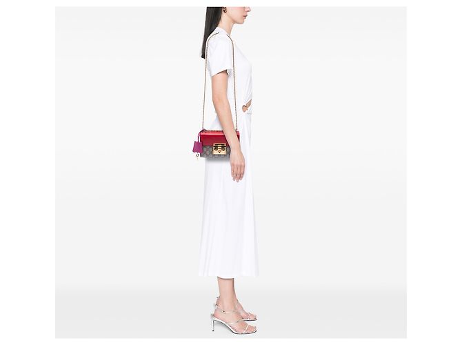 Gucci Beige Small GG Supreme Padlock Crossbody - vista 6