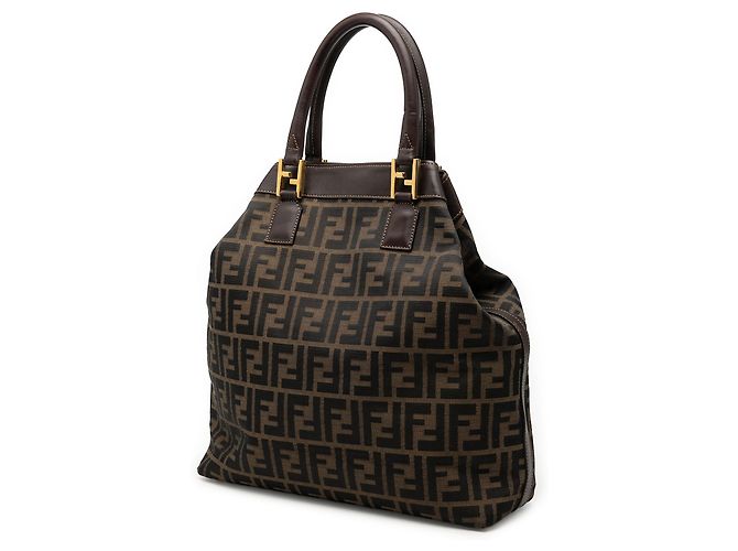 Fendi Tote aus braunem Zucca-Canvas - Ansicht 2