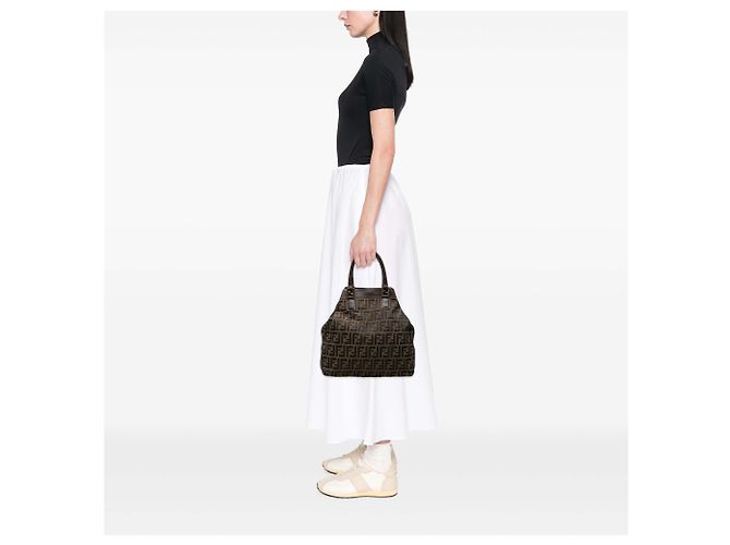 Fendi Tote aus braunem Zucca-Canvas - Ansicht 6