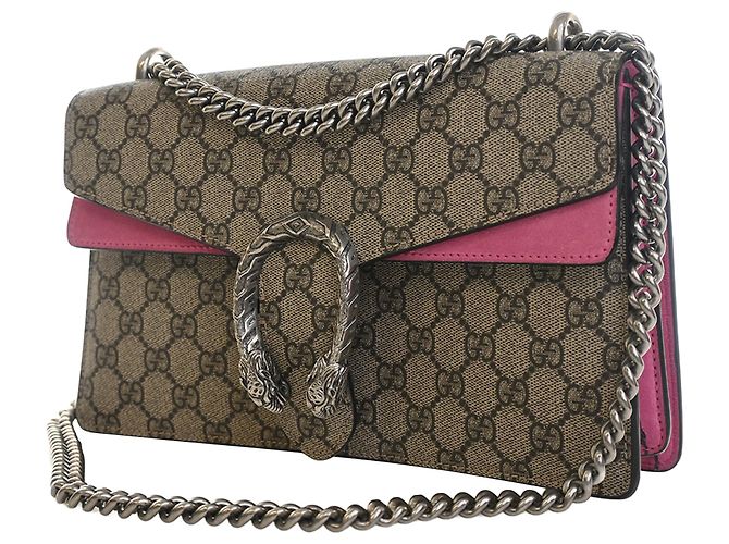 Borsa a Spalla Gucci Beige Medium GG Supreme Dionysus - vista 2