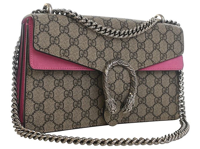 Borsa a Spalla Gucci Beige Medium GG Supreme Dionysus - vista 3