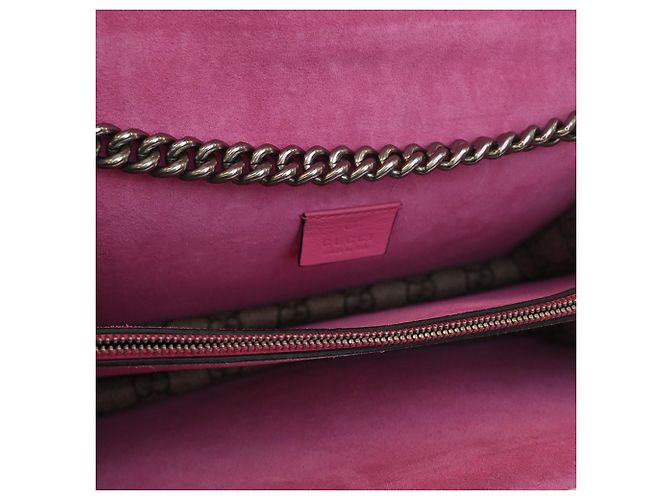 Borsa a Spalla Gucci Beige Medium GG Supreme Dionysus - vista 6