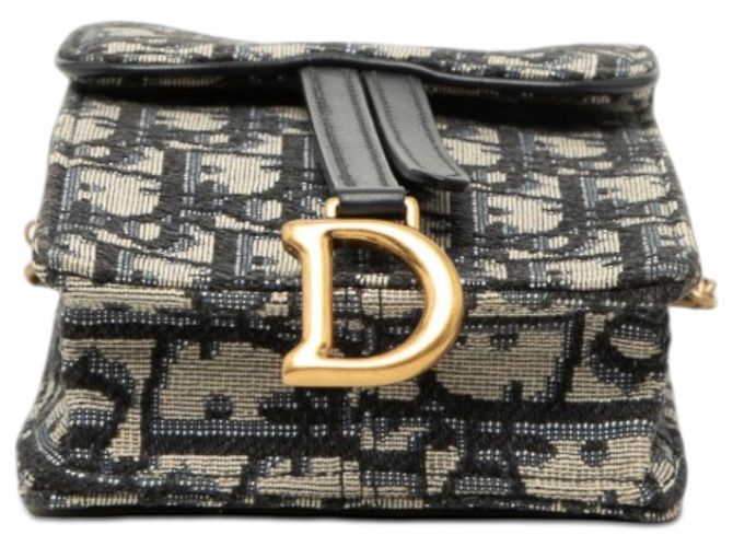 Pochette Verticale Saddle in Tela Oblique Blu Dior Blu navy - vista 3