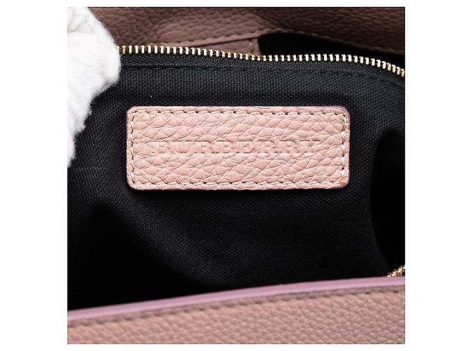 Borsa a tracolla Burberry Pink Medium in pelle di vitello e House Check Rosa - vista 5