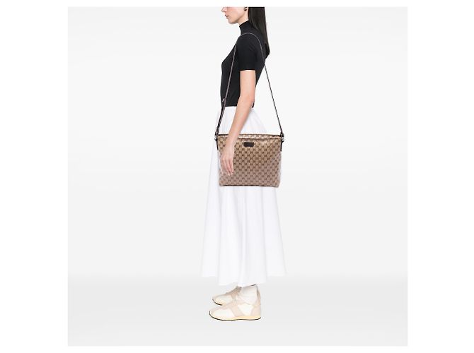 Gucci Beige GG Crystal Crossbody - vista 6