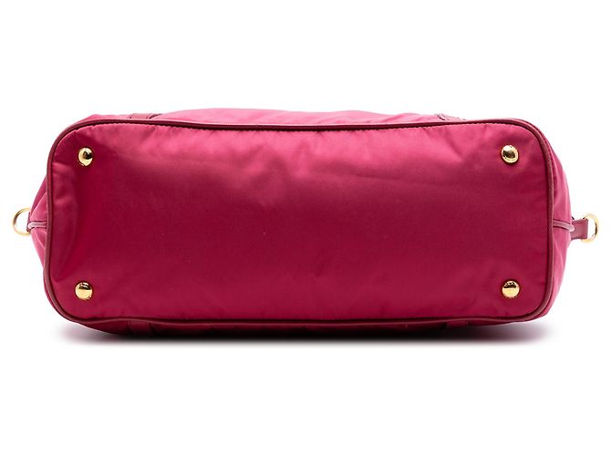 Borsa Prada Tessuto con finiture in Saffiano rosa - vista 3