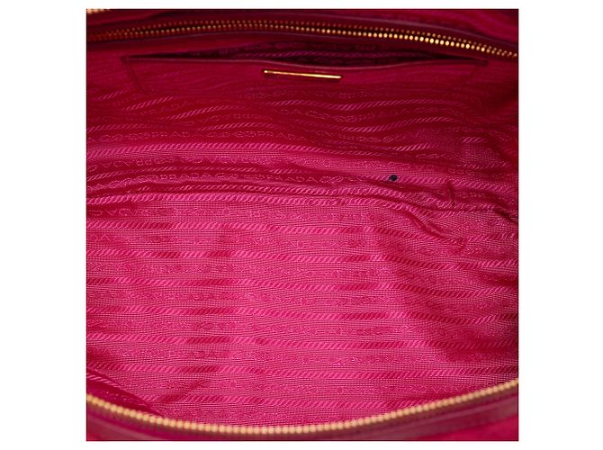 Borsa Prada Tessuto con finiture in Saffiano rosa - vista 4
